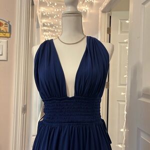 Express Navy Dress with Gold Zipper